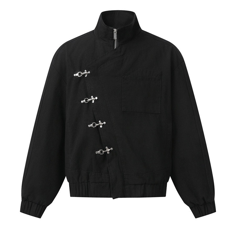Vintage Fashion Stores - Jaket Kerja Bergaya Kerah Tegak dengan