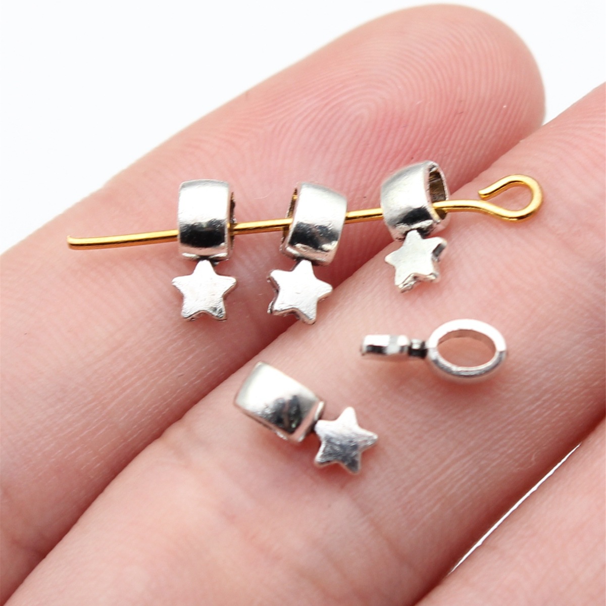 Vintage Fashion Online - 40 buah, ukuran 8,5x4x3,8 mm, liontin